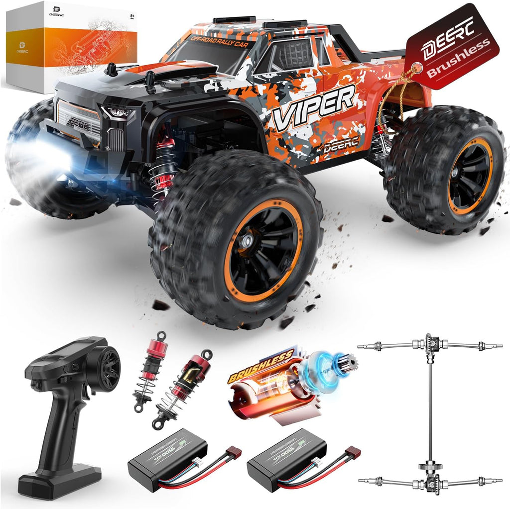 DEERC H16R Brushless Fast RC Cars,1:16 52KM/H High Speed Remote Control Car